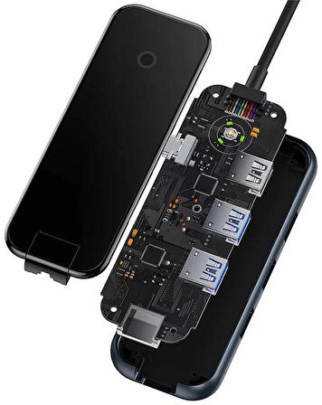 Baseus AcmeJoy Serisi 5 in 1 Çevirici Dönüştürücü HUB Type-C to 2xUSB 3.0 + USB 2.0 + USB-C PD + RJ45